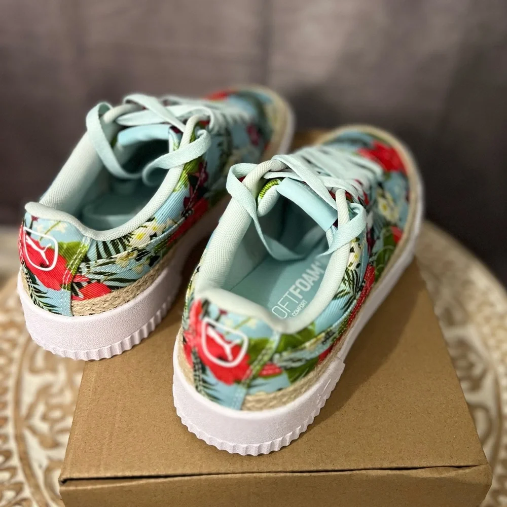 Puma Woman’s Carina Espadrille Platform Tropical Flowers | Sz 8 - Picture 5 of 11